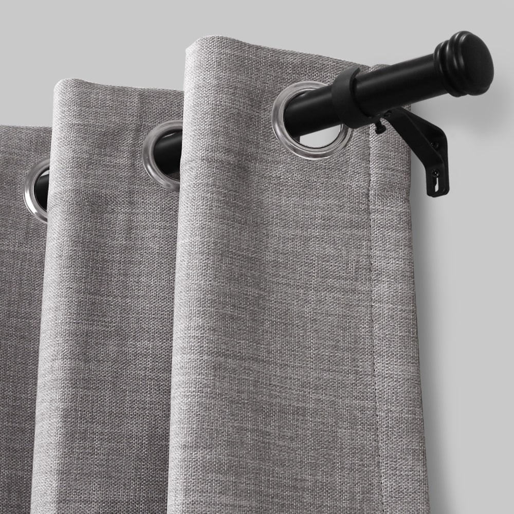 Lumi 1" Drapery Single Curtain Rod Set with End Cap finials
