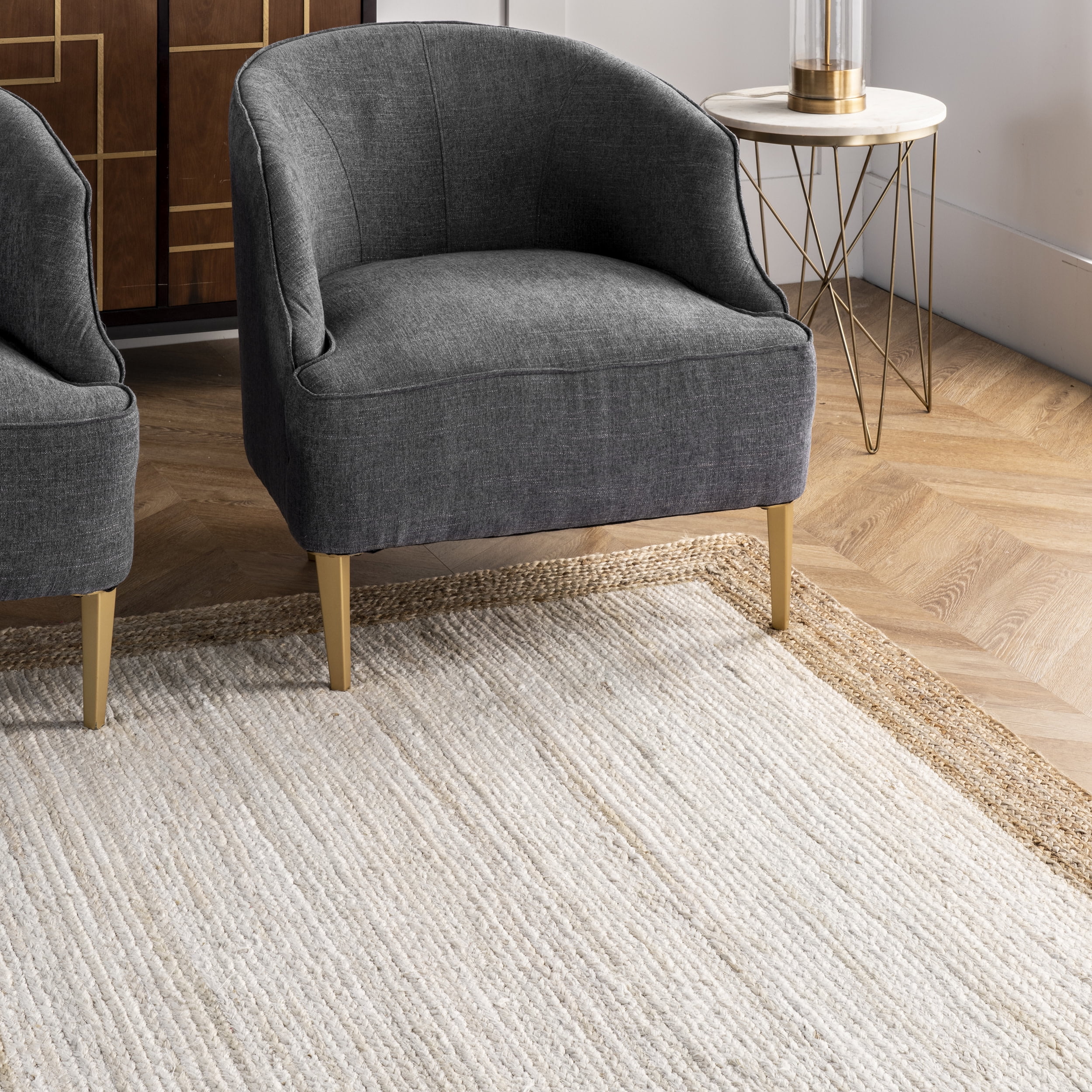 nuLOOM Eleonora Casual Jute White 2' 6" x 6' Farmhouse Runner Rug