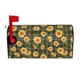 thumbnail image 2 of Lsque Black Ink Green Plaid Sunflower Mailbox Cover Standard Size ,Magnetic Mailbox Covers Post Wraps Letter Box Cover -25.5x21 in, 2 of 9