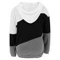 thumbnail image 5 of Lightweight Zip Up Hoodie Women Fall Winter Loose Fit Hooded Long Sleeve Dolman Cold Shoulder with Pocket Solid Color Leisure Cotton Sweatshirt Sweatshirts(Black,XL), 5 of 6
