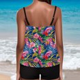 thumbnail image 7 of Tankini Sets for Women ,Summer Two Piece Swimsuits Boyleg Tummy Control Swimwear Vintage Floral Print Swim Tank Tops High Waist Trunks Beach Bathing Suit Sets Multicolor E L, 7 of 7