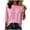 Hot Pink, variant on FAIWAD Striped Shirt Women 3/4 Sleeve Crew Neck Linen Shirts Casual Boho Beach Vacation Blouses