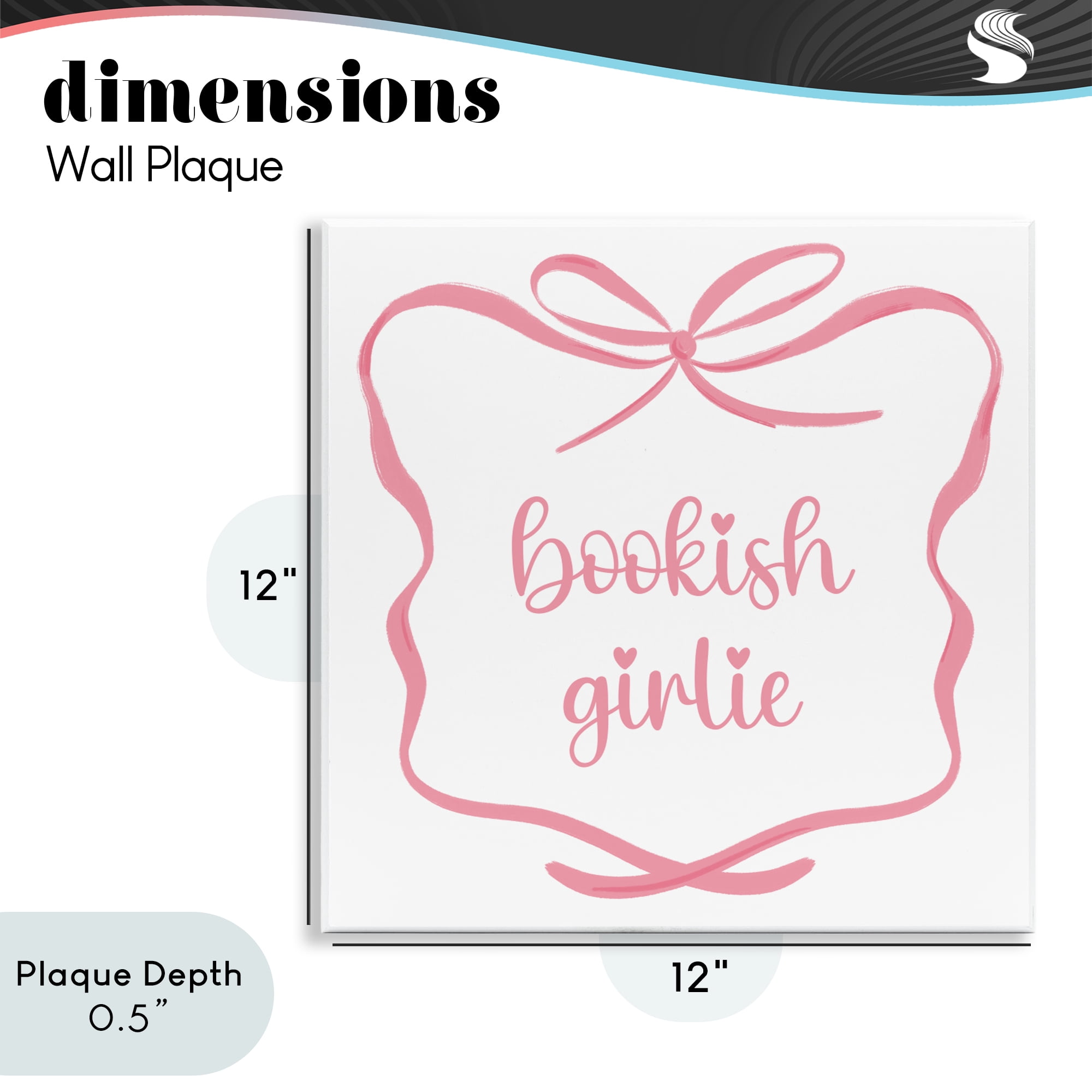 Stupell Industries Bookish Girlie with Bow Wall Plaque Art, design by Lucille Price