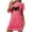 Hot Pink, variant on Tnhcen Women's Plus Size Summer Milk Silk Double-Sided Brushed Short Sleepdress | Cute Print Crewneck Short Sleeve Pajamas | Polyester Spandex | S-2XL