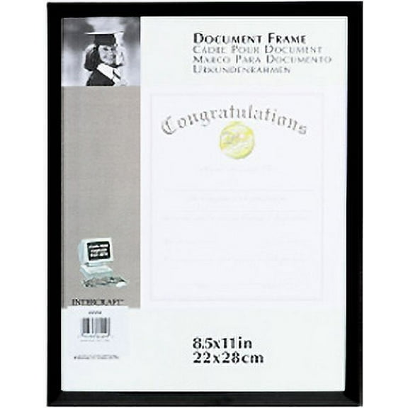 (2 pack) Contemporary Black metallic Certificate frame by Connoisseur - 8.5x11