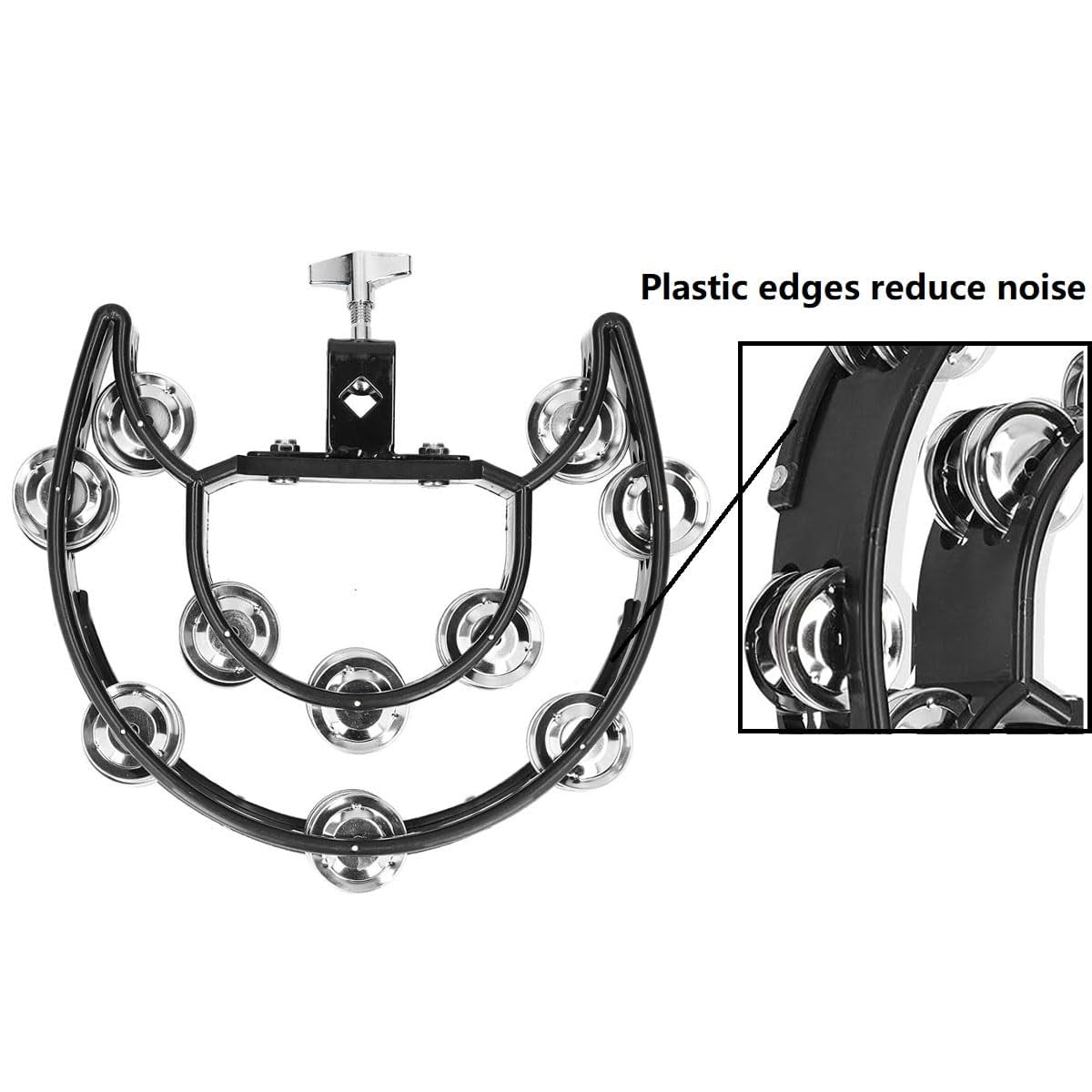 Tambourine Double Row Metal Jingles Hand Held Percussion Half-Moon Tambourines Musical Instrument Gifts