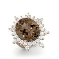 thumbnail image 2 of 15X12mm Oval Smoky Quartz 925 Sterling Silver Rose Vermeil Solitaire Accents Cocktail Valentines Day Gifts Ring, 2 of 3