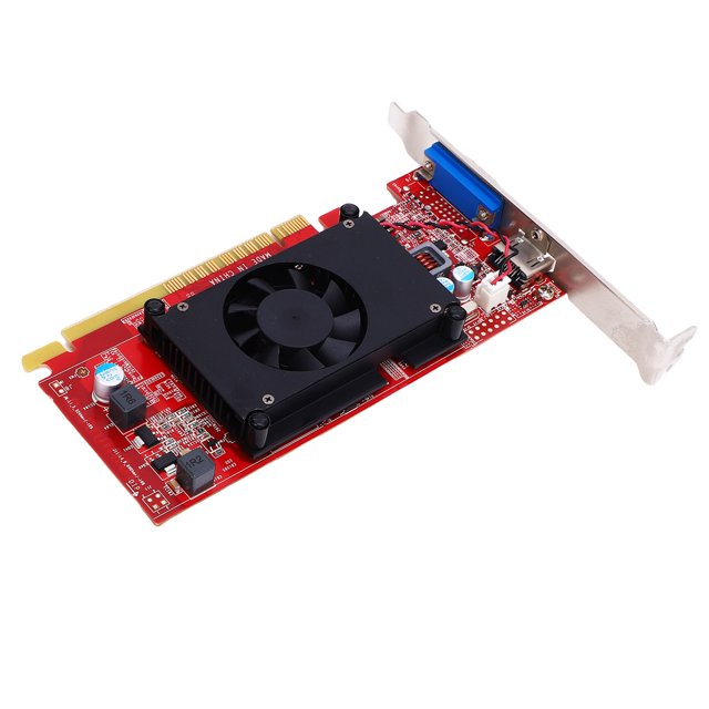 PC Video Card, Air Cooled Cooling Fan 1GB GDDR3 Standard Bracket Slim Graphics Card for Work Computer