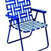 Rio Brands Blue & White Polyester Web Steel Frame Folding Chair BY055-0128PK6