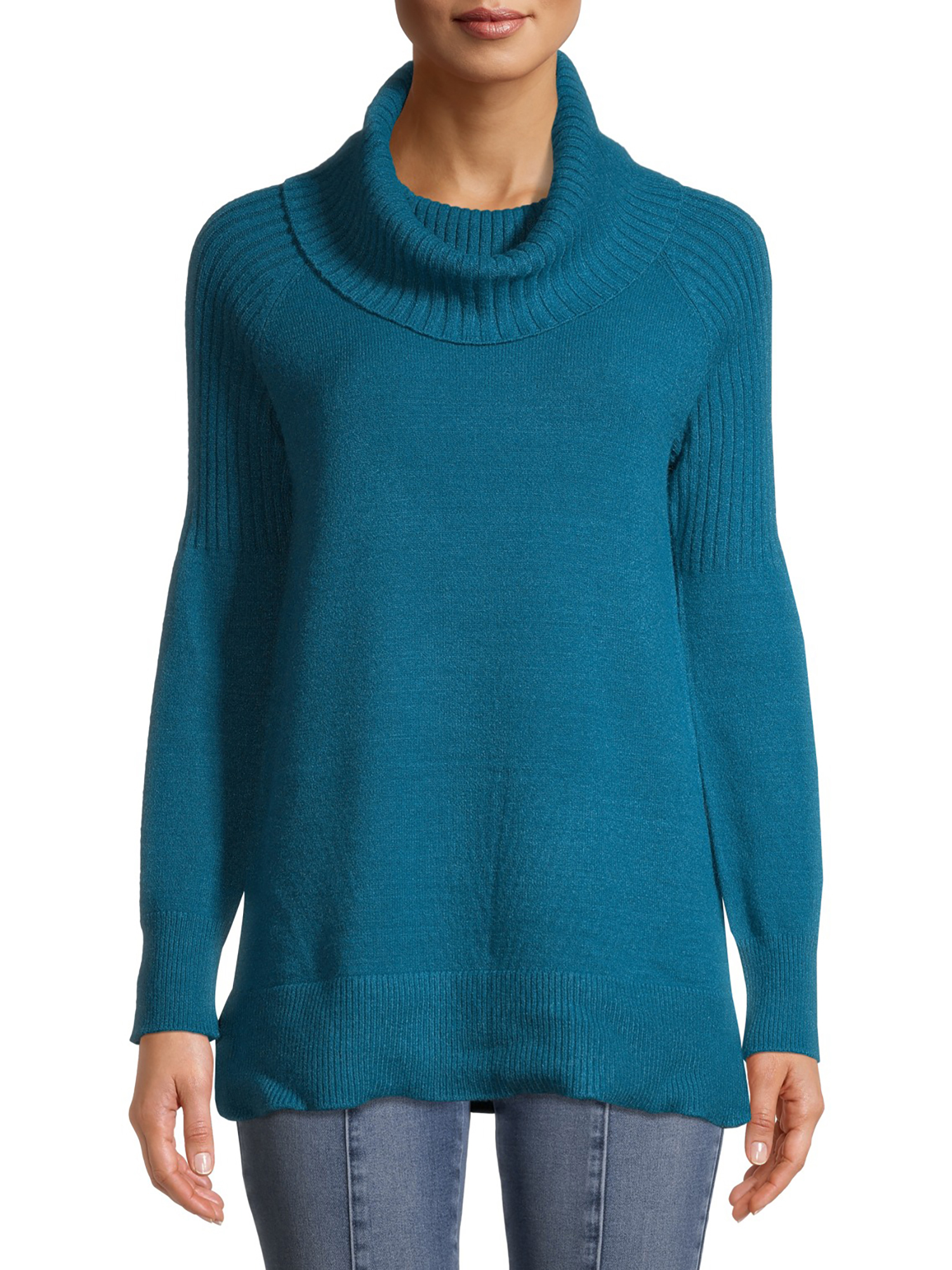 Time and Tru Women's Cowl Neck Tunic Sweater