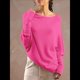 thumbnail image 4 of Suéteres de Otoño para Mujer 2025, Informales, de Larga de Murciélago, Holgados, con Hombros Descubiertos, de Punto, Tops Tipo Jersey Rosa un Tamaño, 4 of 7
