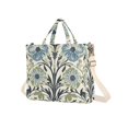 thumbnail image 7 of FORMRS Womens Corduroy Tote Bag Crossbody Shoulder Handbag with Pocket, Blue Floral Pattern, 7 of 7