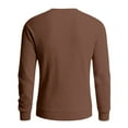 thumbnail image 5 of Fgvctg Mens Sweater Ribbed Knit Crewneck Pullover Sweater Loose Trendy Slim Fit Long Sleeve Sweaters Vintage Textured Winter Blouse Brown S, 5 of 6