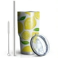 thumbnail image 2 of 30oz Lemon Tumblers Stainless Steel Tumbler with Lid and Straw,Vacuum Insulated Double Wall Travel Tumbler Cups Mug with Cleaning Brush for Coffee,Tea, 2 of 7