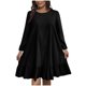 thumbnail image 2 of mfyjkho Vestidos de fiesta para mujer, Vestido holgado y cómodo de manga larga con cuello redondo para mujer, de talla grande, color liso, para tiempo libre Vestidos largos para mujer l, 2 of 6
