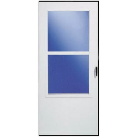LARSON 81 in. H x 36 in. W Aluminum/Wood White Mid-View Self-Storing Storm Door - Case Of: 1