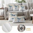 thumbnail image 5 of Blue Spring Floral Outdoor Pillow Covers 24x24 Set of 2,Waterproof Patio Throw Pillowcase Protectors,Weeping Botanical Orange Summer Decorative Pillow Shams Cushion Covers for Seat Bed Couch Sofa, 5 of 8