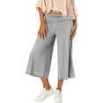 thumbnail image 5 of Dwellite Women's Casual Wide Leg Cropped Pants Low Rise Fold Over Stretch Pants for Summer Beach Holiday Streetwear Gray 2XL, 5 of 7