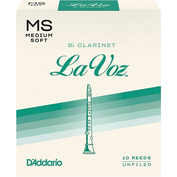 La Voz Bb Clarinet Reeds, Strength Medium-Soft, 10 Pack