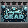 thumbnail image 3 of Pink Theme Graduation Banner Graduation Cap Grad Backdrop Colorful Balloons Congrats Lettering Graduation Background for Graduation Party College Graduation Photo Shoot, 3 of 9