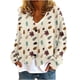thumbnail image 1 of Puntoco Chaqueta De Punto Informal Con Estampado De Hojas Para Mujer, Chaqueta Con Botones, Abrigo De Felpa, Para Otoño E Invierno, 1 of 4