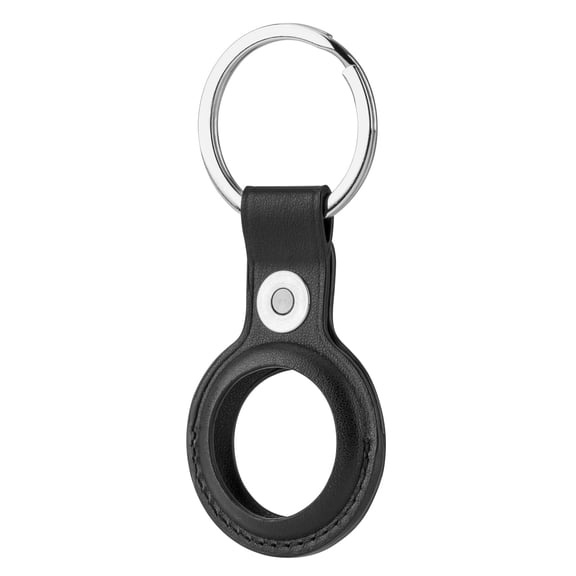 Slinger Leather Case for AirTag Finder, Anti-Scratch Protective Skin Cover with Keychain Compatible with AirTags 2021 (Black)