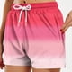 thumbnail image 4 of Pantalones Cortos Largos para las Mujeres, Pantalones Cortos Casuales Impresos de Cintura Alta No Estirable Hechos de Poliéster Transparente Airy para Todo el Uso de Temporada, Pantalones Cortos Casua, 4 of 5