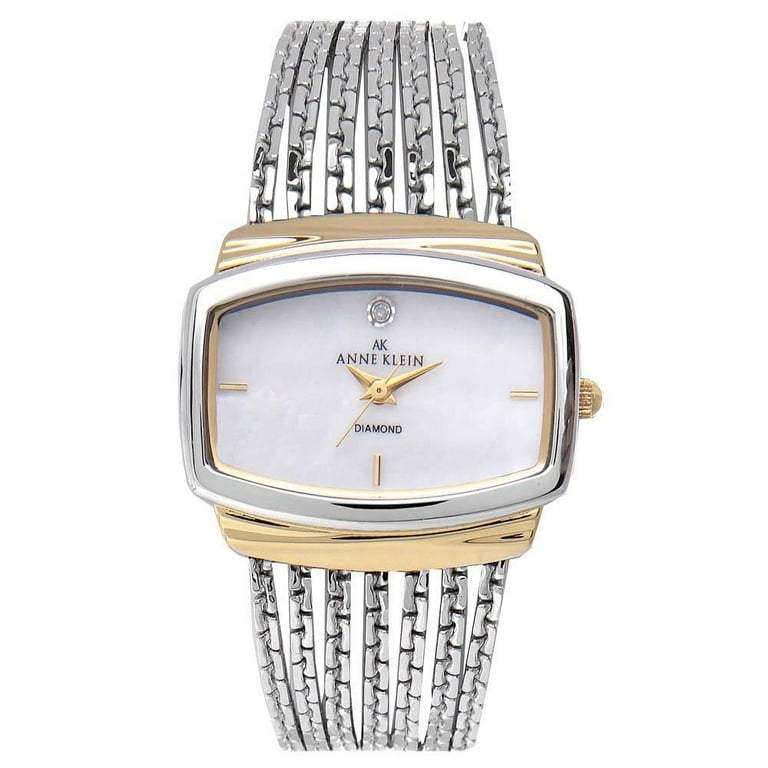 Anne Klein Women's 10-8401MPTT Diamond Accented MOP Dial Silver