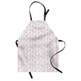 thumbnail image 1 of Tropical Apron, Hand-drawn Pineapple Sketches on Dotted and Striped Backdrop, Unisex Kitchen Bib with Adjustable Neck for Cooking Gardening, Adult Size, Pink Coconut, by Ambesonne, 1 of 4