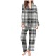 thumbnail image 1 of Puntoco Conjuntos de pijama cómodos para mujer Conjunto de pijama informal de manga larga con solapa y estampado navideño a la moda para mujer Conjunto de pijama informal con pantalón y parte supe, 1 of 5