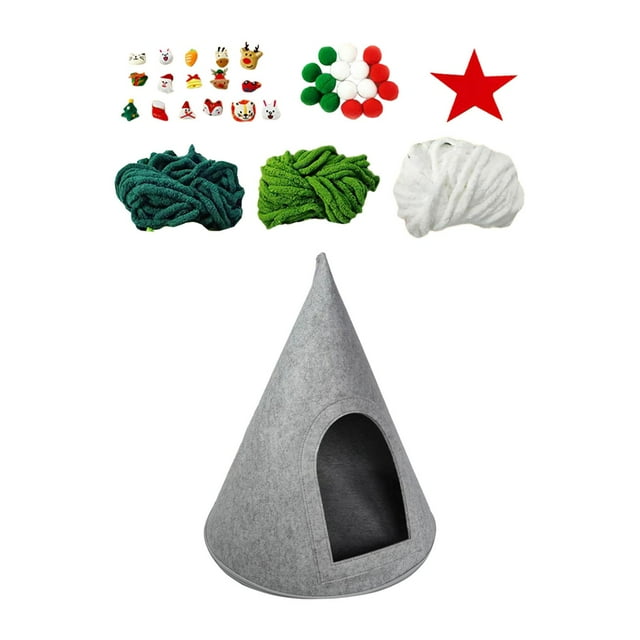 Cama para Gatos perfecl Nido Semicerrado para Gatos Decoración Navideña Casa para Gatos