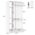 thumbnail image 3 of Finmind 71-inch Wall Room Divider, Freestanding Wood Room Divider Bookcase with Shelves & Coat Hooks, Industrial Wall Partition for Living Room, White, 3 of 10