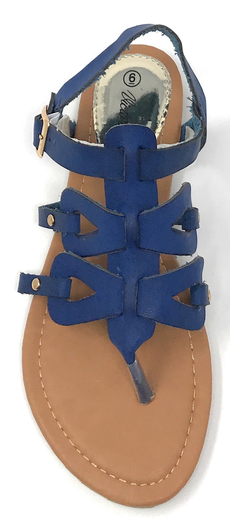 Victoria K Women's Gladiator Style Multi Loops With Double Crossover Sandals