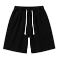 thumbnail image 7 of Vhkiploz Summer Denim Bermuda Shorts for Men's Drawstring Beachwear Board Shorts Solid Color Daily Wide Leg Running Shorts with Side Pockets, 7 of 7