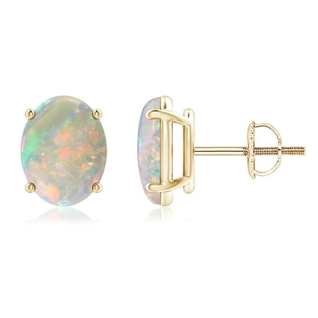 Mother S Day Jewelry G Set Oval Solitaire Cabochon Opal Stud Earrings In 14k Yellow Gold 9x7mm Se1040op Yg Aaaa 9x7 Mother S Day Jewelry G Set Oval Solitaire Cabochon Opal Stud Earrings In 14k Yellow Gold 9x7mm Se1040op Yg Aaaa 9x7