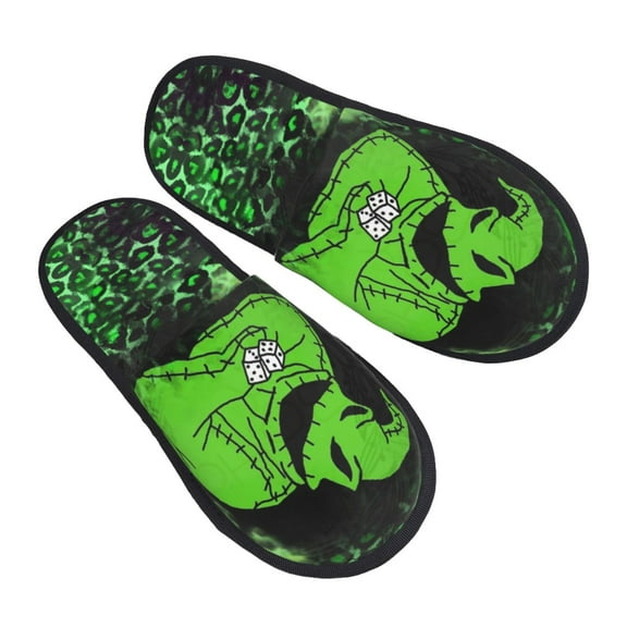 Oogie Boogie Furry Slippers For Men Women Fuzzy House Slippers Winter Anti-Slip Indoor And Outdoor Slip On Shoes Large
