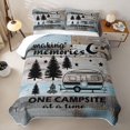 thumbnail image 2 of Castle Fairy Rustic Camping Quote Twin Quilt Set,Retro Camper Print Twin Coverlet Set for Bedroom,Blue Gray, 2 of 7