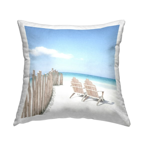 Stupell Industries Beach Chairs Scene Decorative Printed Throw Pillow Design by Noah Bay