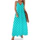 thumbnail image 1 of Vestido elegante sin mangas con lunares negros turquesas para mujer 2024 vestido de fiesta elegante de lujo para mujer, 1 of 7