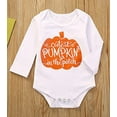 thumbnail image 4 of StylesILove Infant Baby Girls Cutest Pumpkin in The Patch Long Sleeve Romper, Pants and Headband 3pcs Set Halloween Thanksgiving Outfit (12 Months), 4 of 8