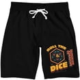thumbnail image 4 of Dungeons & Dragons Roll the Rice Men's Black Graphic Sleep Shorts-3XL, 4 of 7