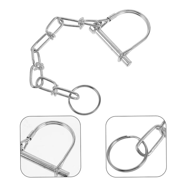 KONTONTY 2pcs Tow Hitch Pin With Chain Wire Lock Pins Designed For Trailer Hitch Part Secure Trailer Latch Safety Coupler Pin