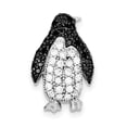 thumbnail image 1 of Sterling Silver Black & White CZ Penguin Chain Slide, 1 of 1