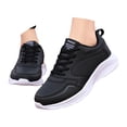 thumbnail image 3 of XIMIN Womens Arch Support Lace Up Leather Sneakers Wide Toe Box Orthopedic Shoes Walking Shoes Lightweight Tennis Solid Color Non Slip Running Fashion Casual Sneaker, 3 of 8
