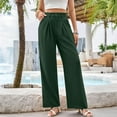 thumbnail image 2 of Women's Wide Leg Dress Pants High Waisted Business Casual Trousers Stretchy Work Palazzo Slacks with Side Pockets Comfortable Outfits, 2 of 2