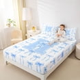 thumbnail image 3 of Manfei Aesthetic Blue Bow Full Size Sheets For Kids,Letter H Monogram Letter Bed Sheets,4pcs, 3 of 6