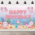 thumbnail image 1 of Cartoon Pink Axolotl Theme Cute Children's Birthday Party Disposable Plate Paper Cup Tissue Tablecloth Tableware Gift Prop Decor backdrop1.8x1.2m 1pc Other, 1 of 5