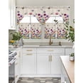 thumbnail image 4 of Vintage Flowers Swag Kitchen Curtains Sets for Windows 24 Inch Length, Watercolor Butterfly Dragonfly Daisy Beige Short Window Curtain Panels Swags Valances and Tiers 3 Piece Set for Cafe/Dining Room, 4 of 5