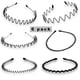 thumbnail image 1 of 6 diademas de metal para hombres y mujeres, diademas deportivas de primavera onduladas negras unisex, 1 of 5