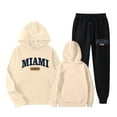 thumbnail image 4 of Miami Hoodie and Sweatpants Set for Women Fall Winter Hooded Sweatshirt and Jogger 2 Piece Set Women's Tracksuit, 4 of 6